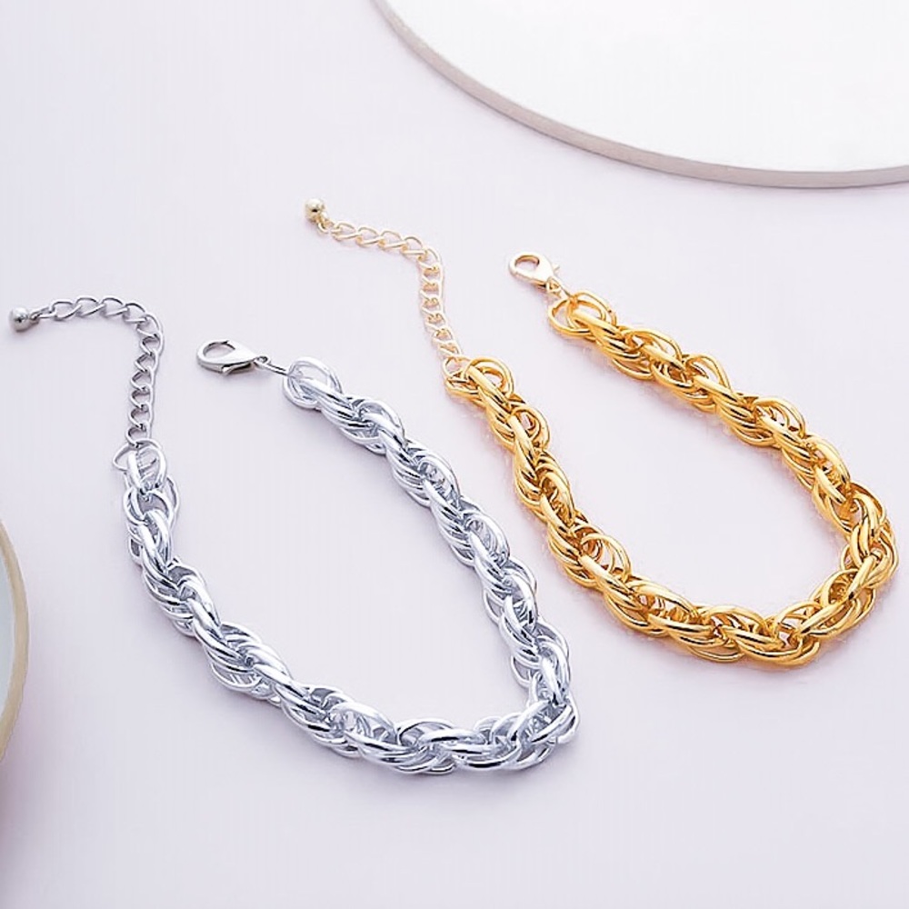 ⚜️[𝟯𝟬%𝗢𝗙𝗙|𝗯𝘂𝗻𝗱𝗹𝗲𝘀 𝟯+]⚜️Big Link Silver Choker NEW - Picture 7 of 10